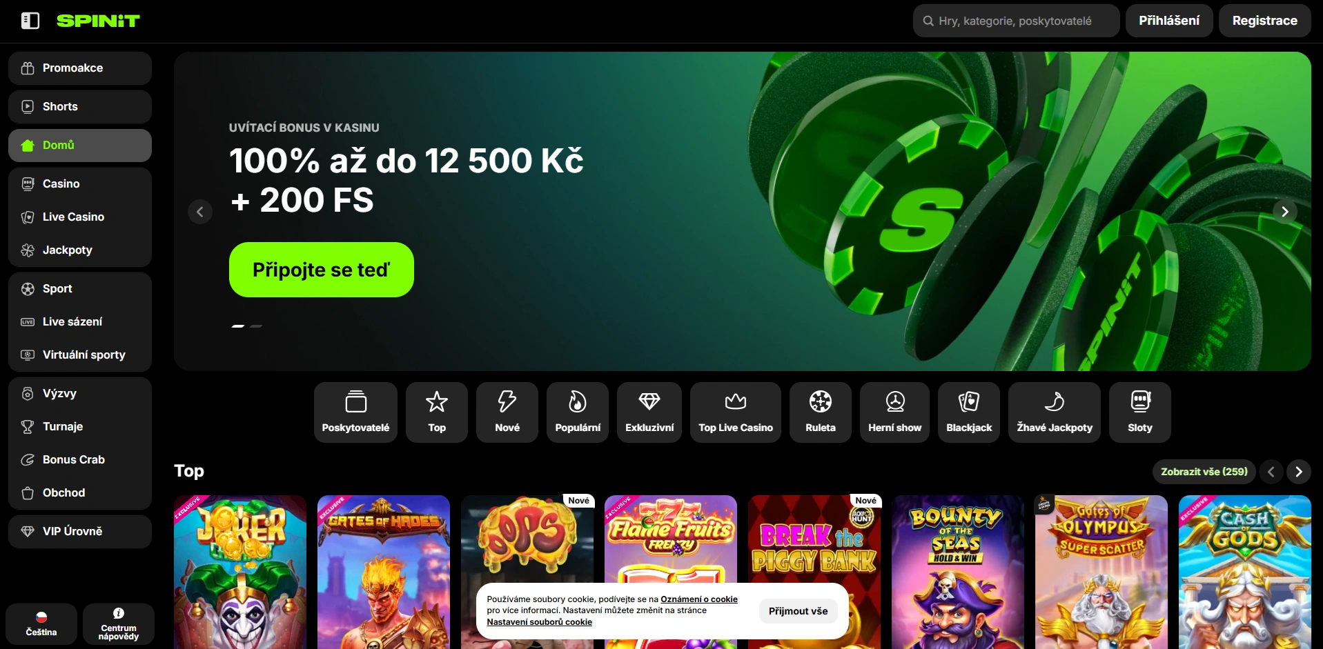Spinit Casino – Vstupní bonusy a free spiny čekají na vás